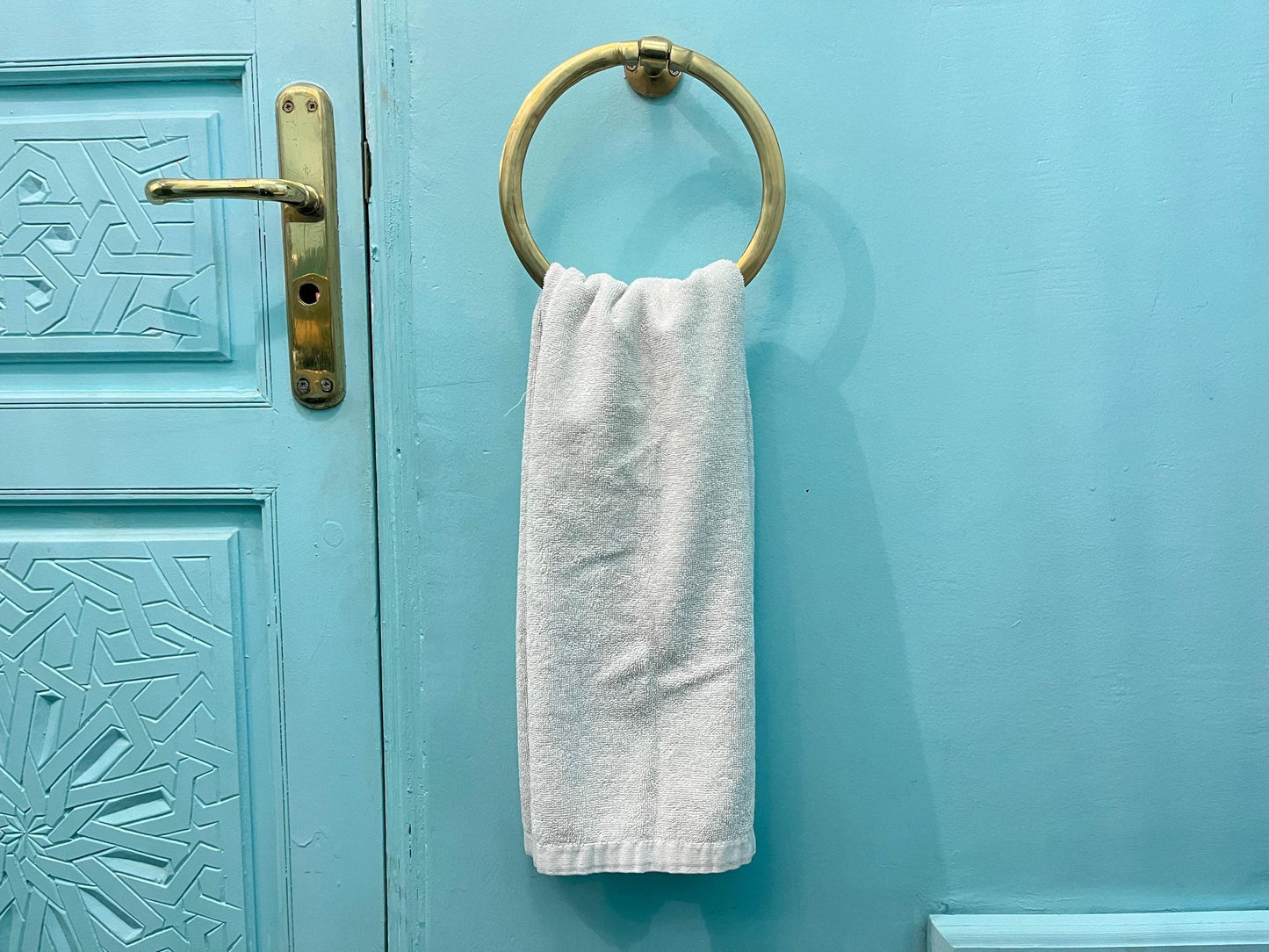 Vintage Style Unlacquered Brass Towel Ring Holder - Rustic Bathroom Hardware - Wall Mount Towel Hanger