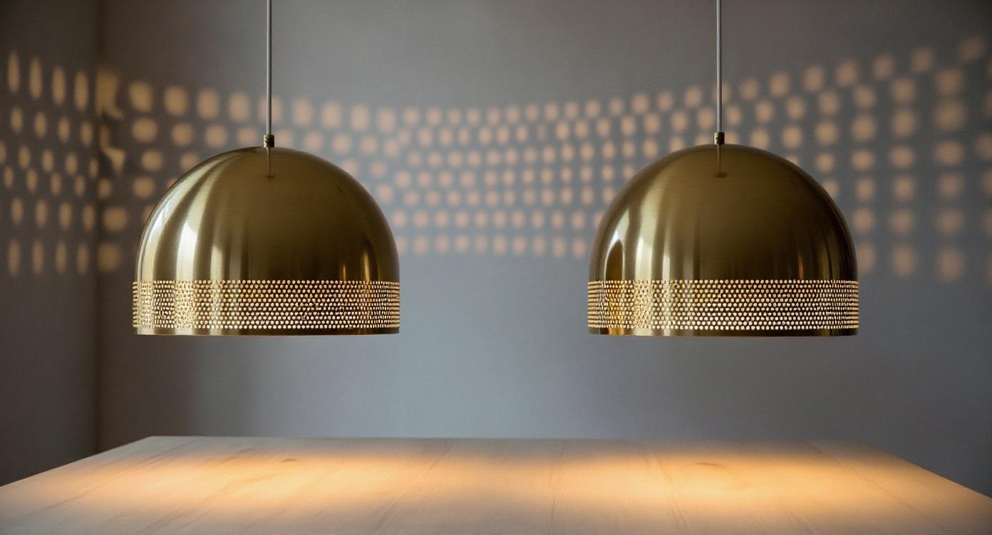 Handmade Brass Dome Pendant Light: Moroccan Minimalist Ceiling Lamp