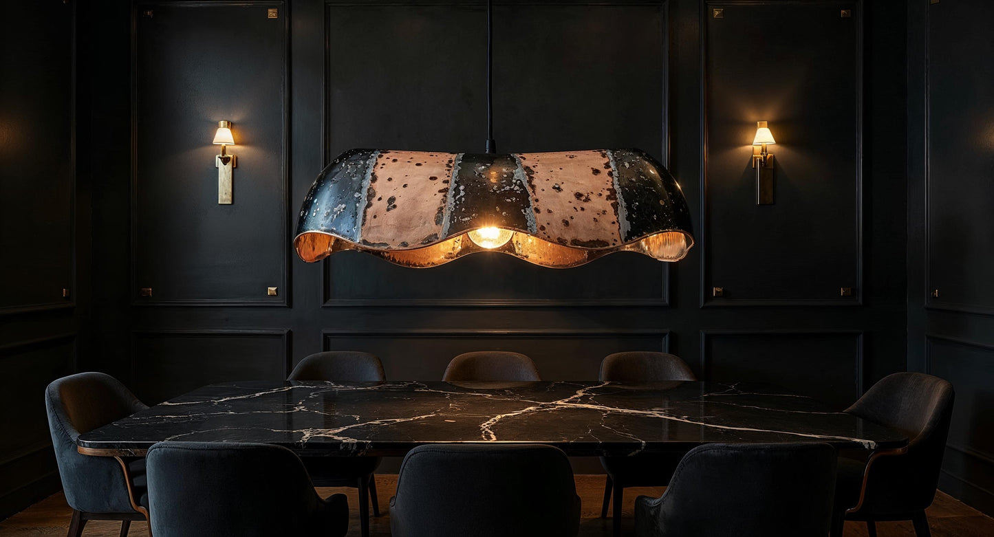 Handmade Hammered Copper Pendant Light: Rustic Industrial Dome Lamp