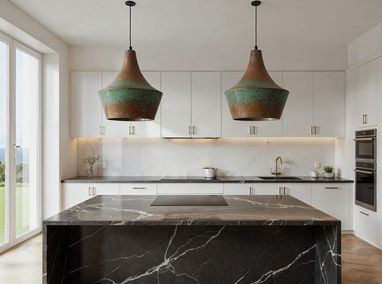 Handmade Moroccan Copper Pendant Light: Patina Rustic Dome Lamp