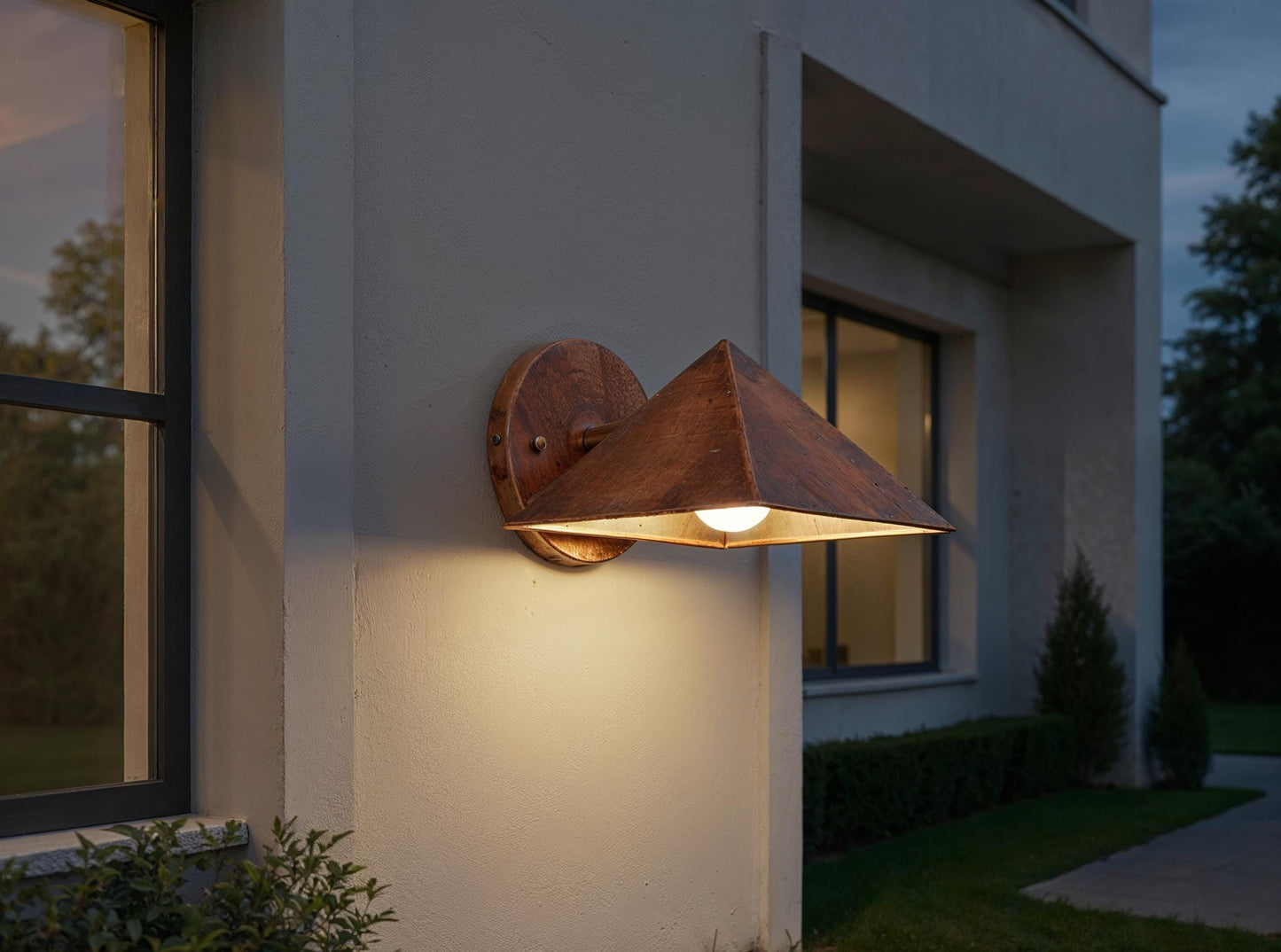 Handmade Copper Wall Sconce: Patina Moroccan Light with Square Cutouts