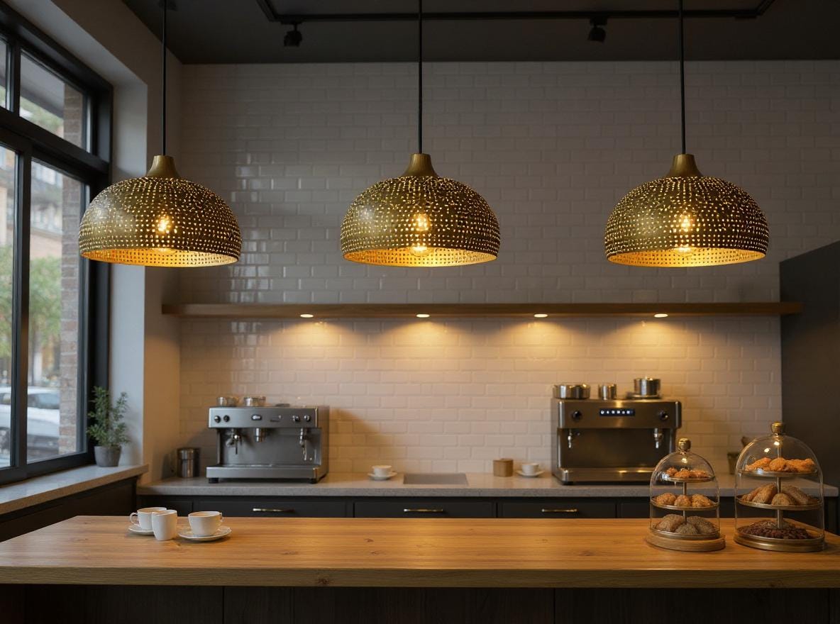 Moroccan Brass Pendant Lamp – Handmade Floral Ceiling Light for Boho, Mediterranean, or Contemporary Homes