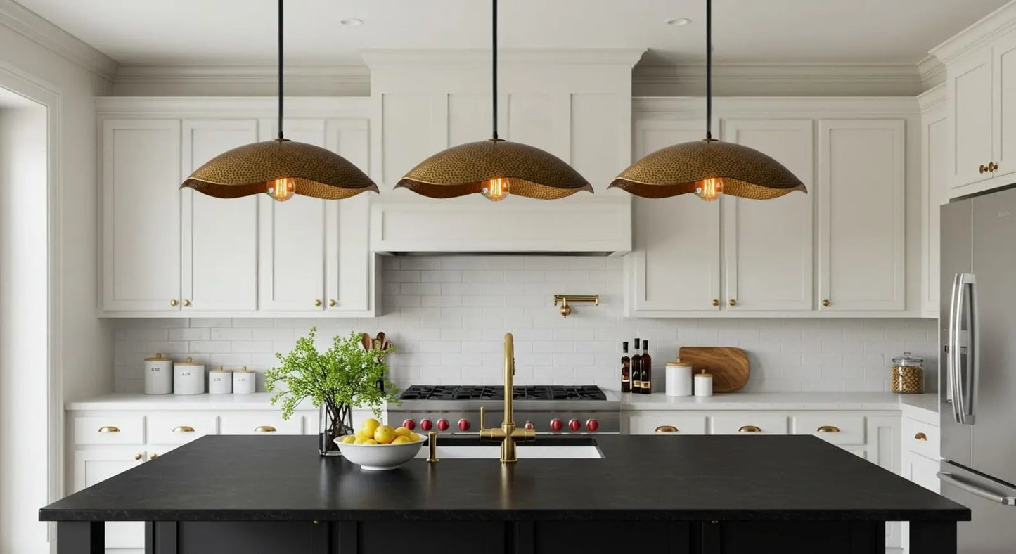 Wavy Brass Pendant Light