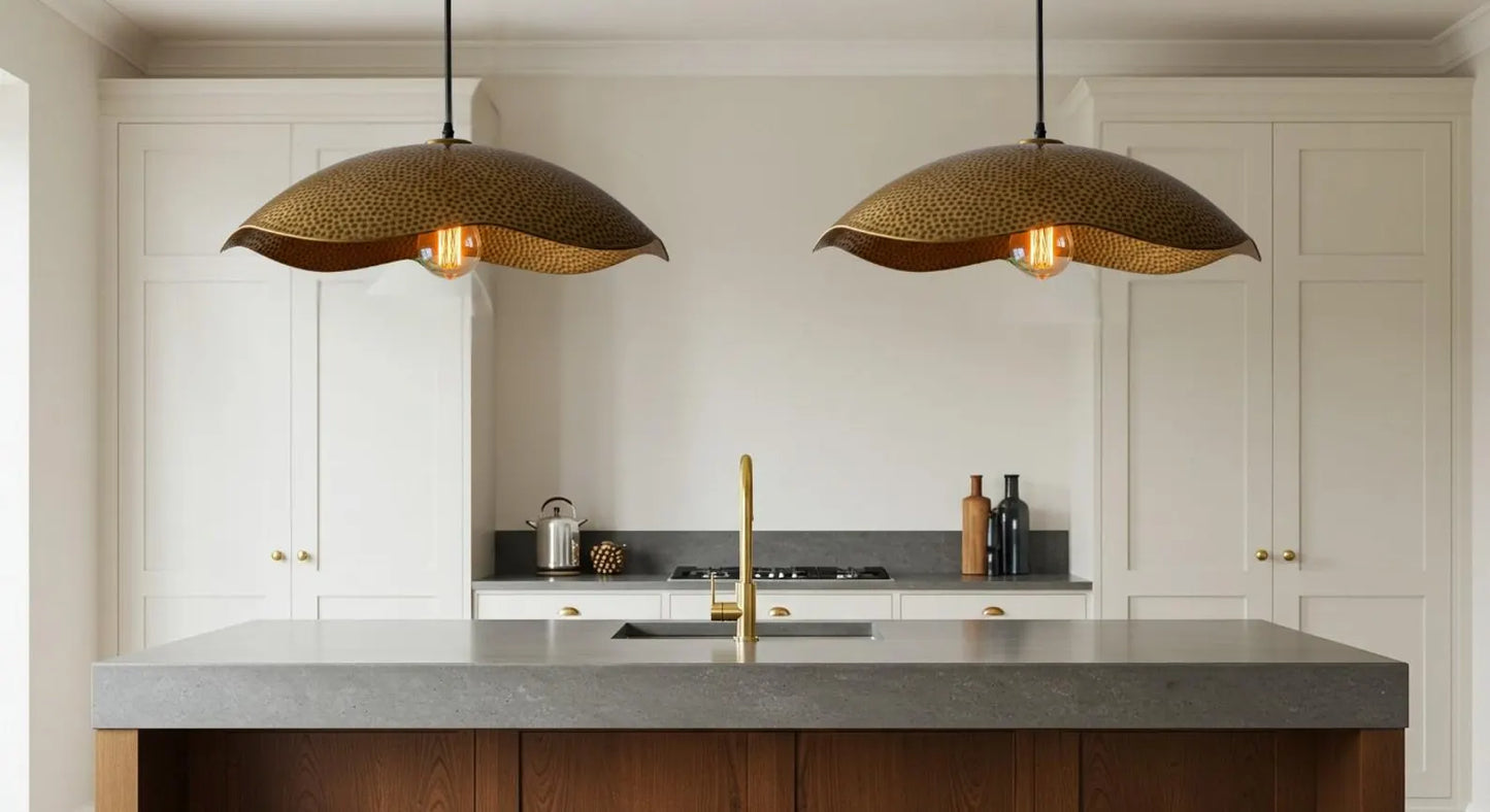 Wavy Brass Pendant Light