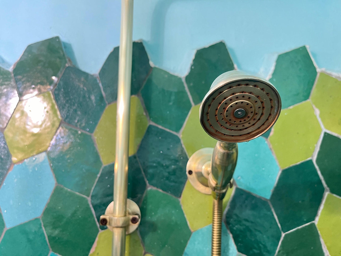 Unlacquered Brass Rain Shower Head: 8-Inch Vintage Rainfall Design