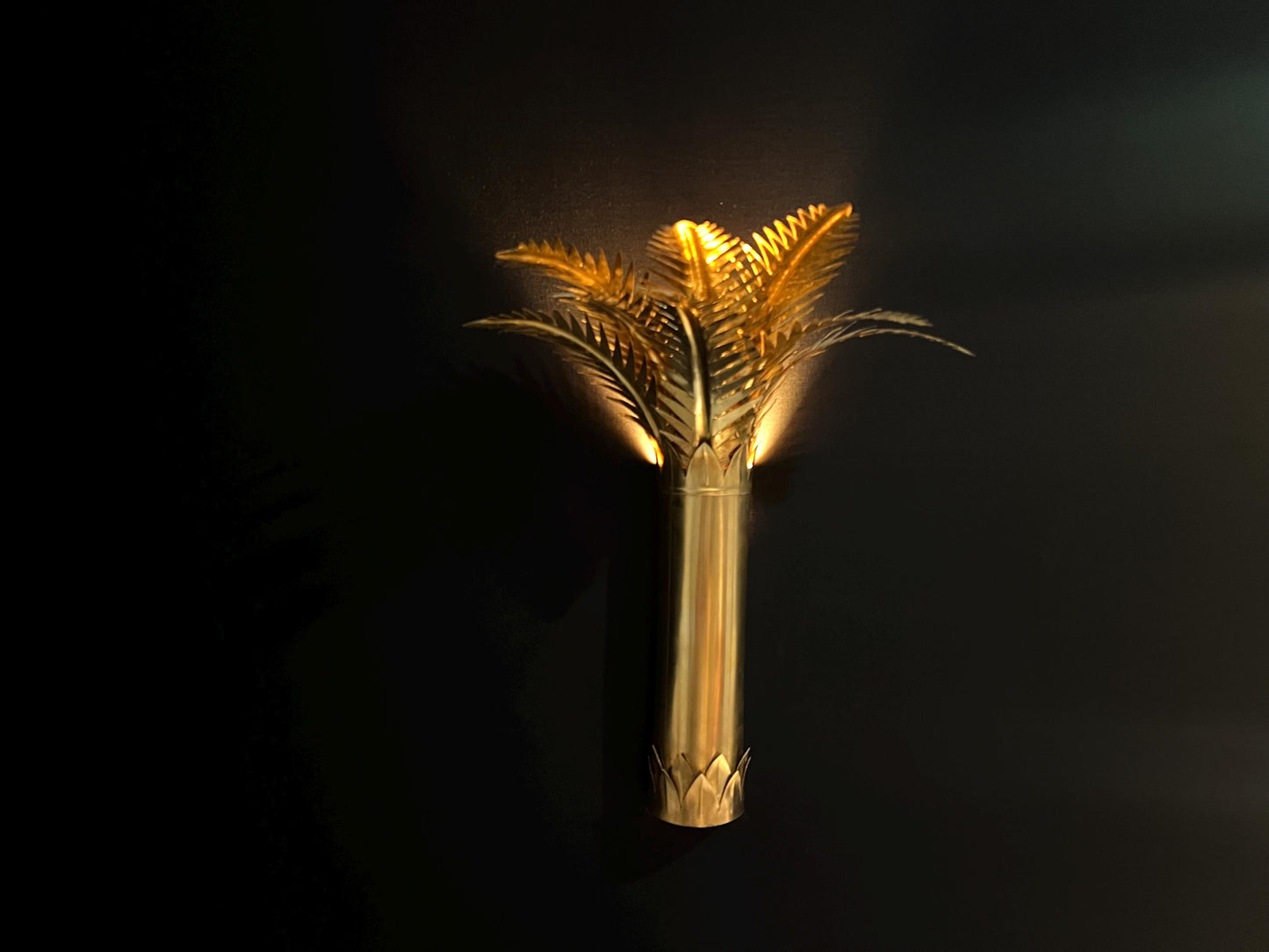 Handcrafted Moroccan Brass Palm Tree Wall Sconce: Marrakech Artisan Lighting