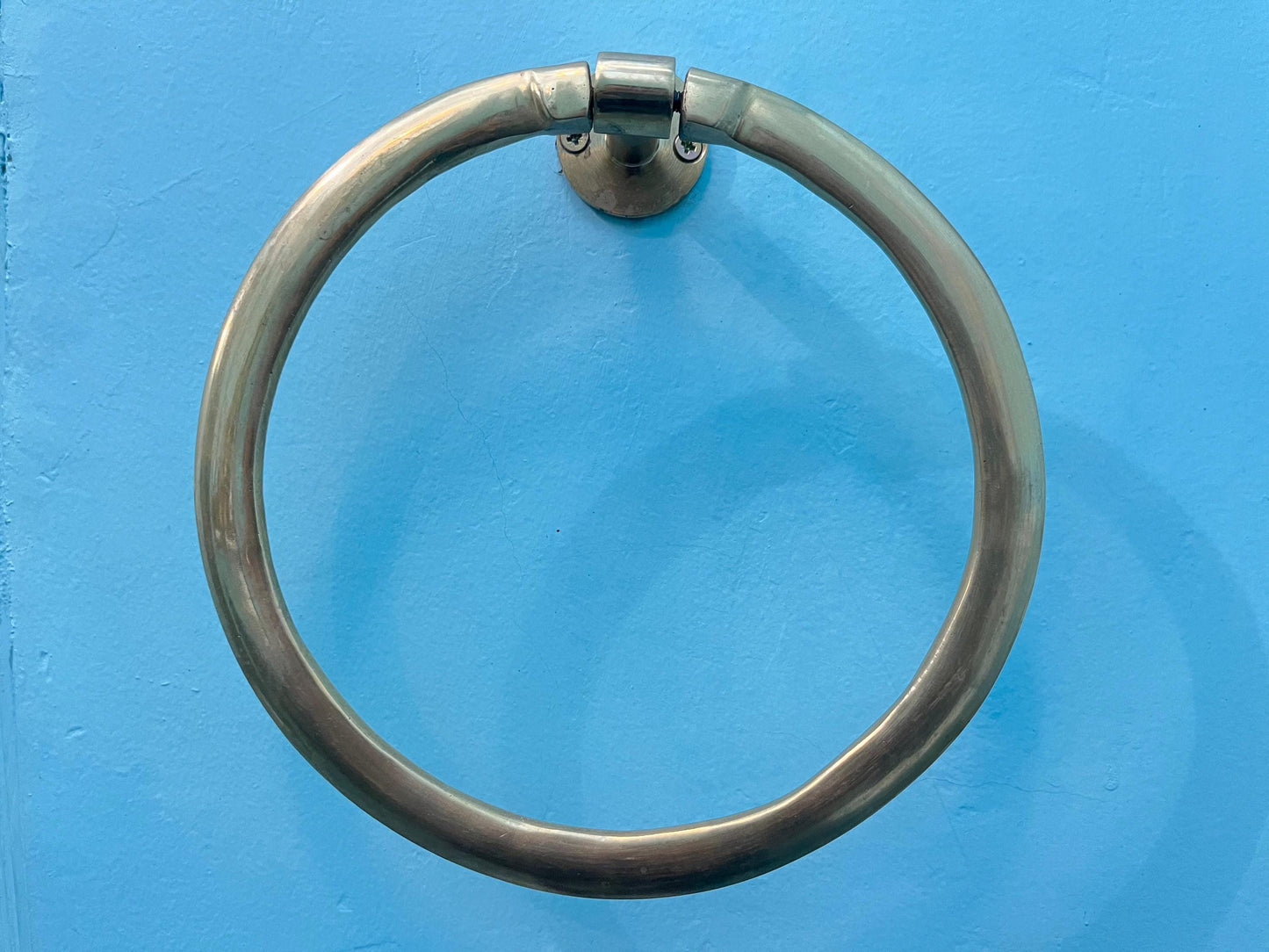 Vintage Style Unlacquered Brass Towel Ring Holder - Rustic Bathroom Hardware - Wall Mount Towel Hanger