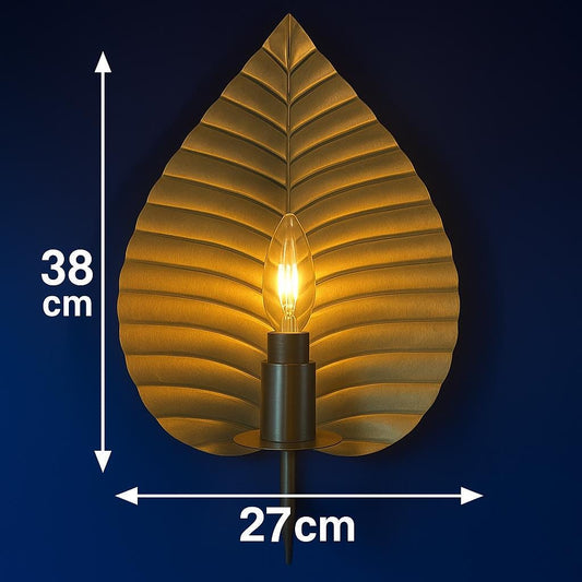 Brass Leaf Wall Sconce: Modern Botanical Edison Bulb Lamp