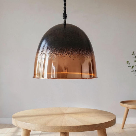 Handmade Black Copper Dome Pendant Light: Moroccan Kitchen Island Lighting