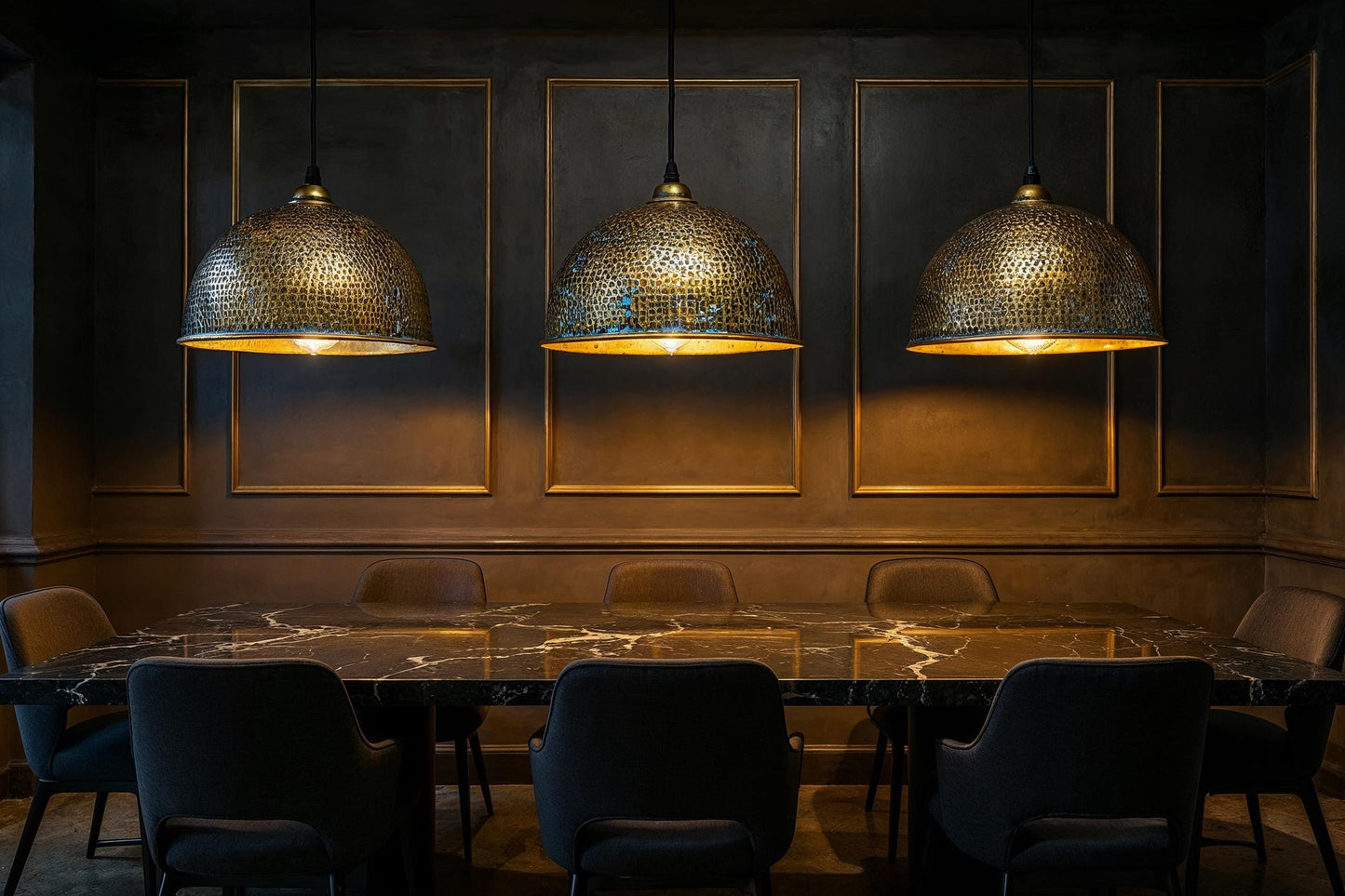 Handcrafted Hammered Copper Dome Pendant Light – Modern Moroccan Kitchen Island Lighting – Brass Interior Lamp