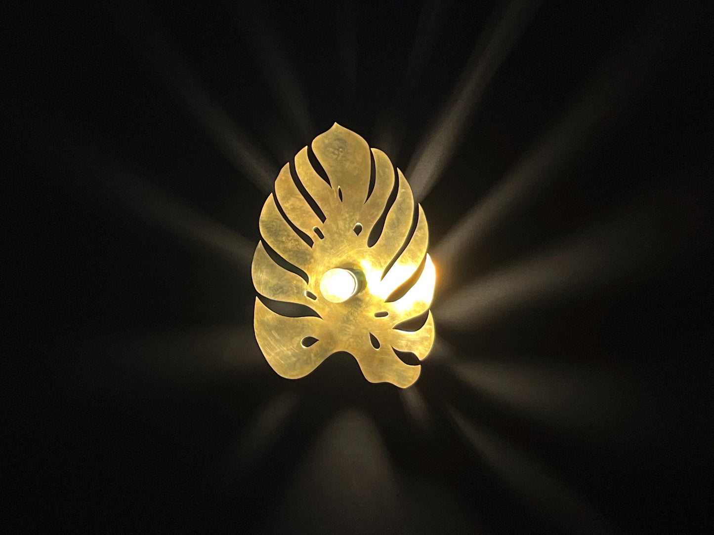 Handmade Brass Moroccan Wall Sconce: Leaf Design Boho Lighting