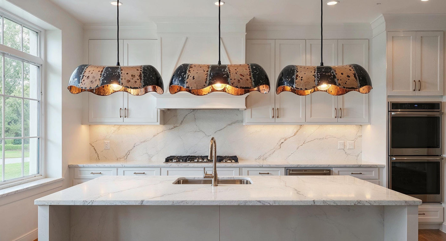 Handmade Hammered Copper Pendant Light: Rustic Industrial Dome Lamp