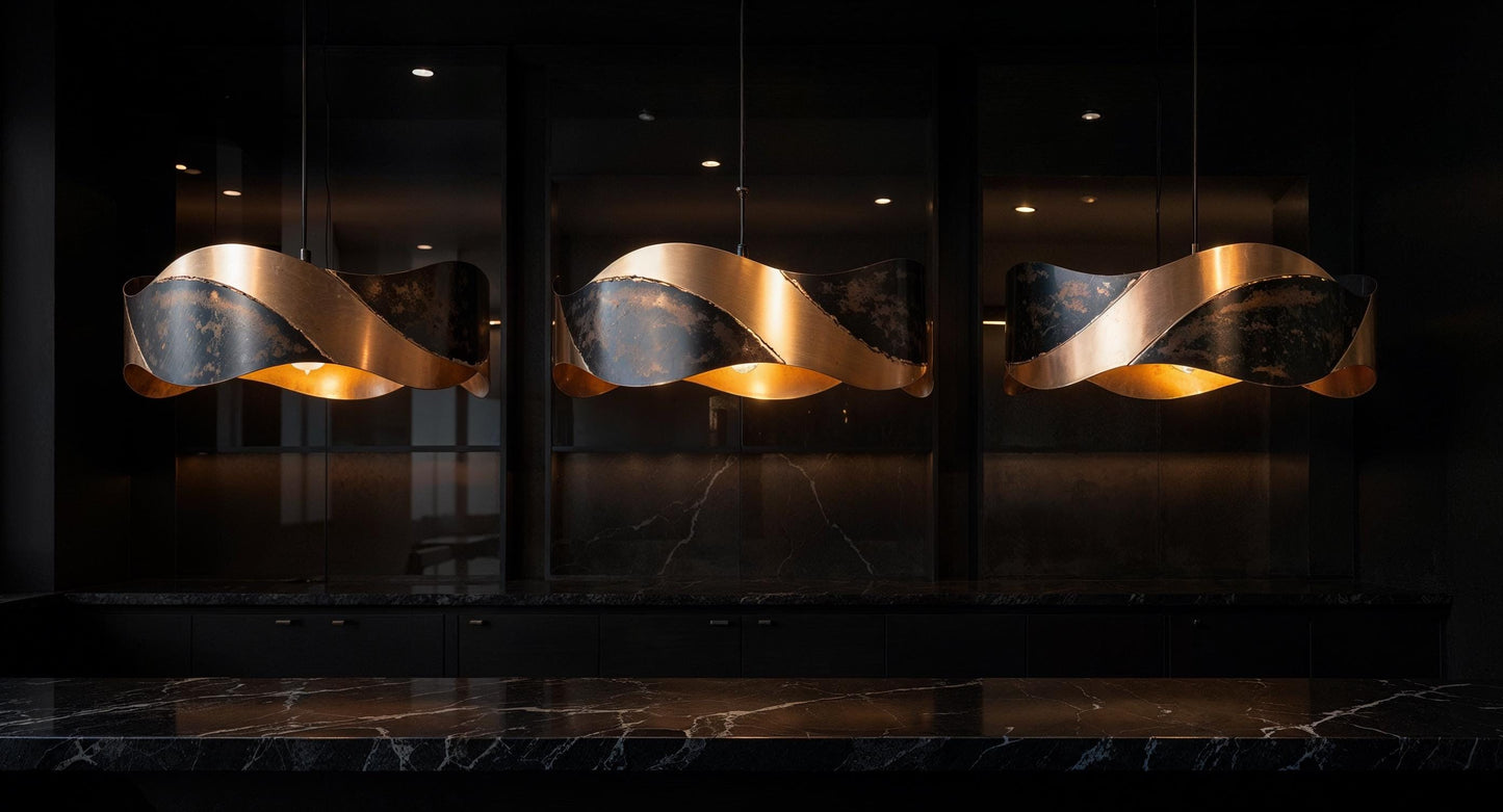 Handmade Hammered Copper Pendant Light: Moroccan Kitchen Island Lighting