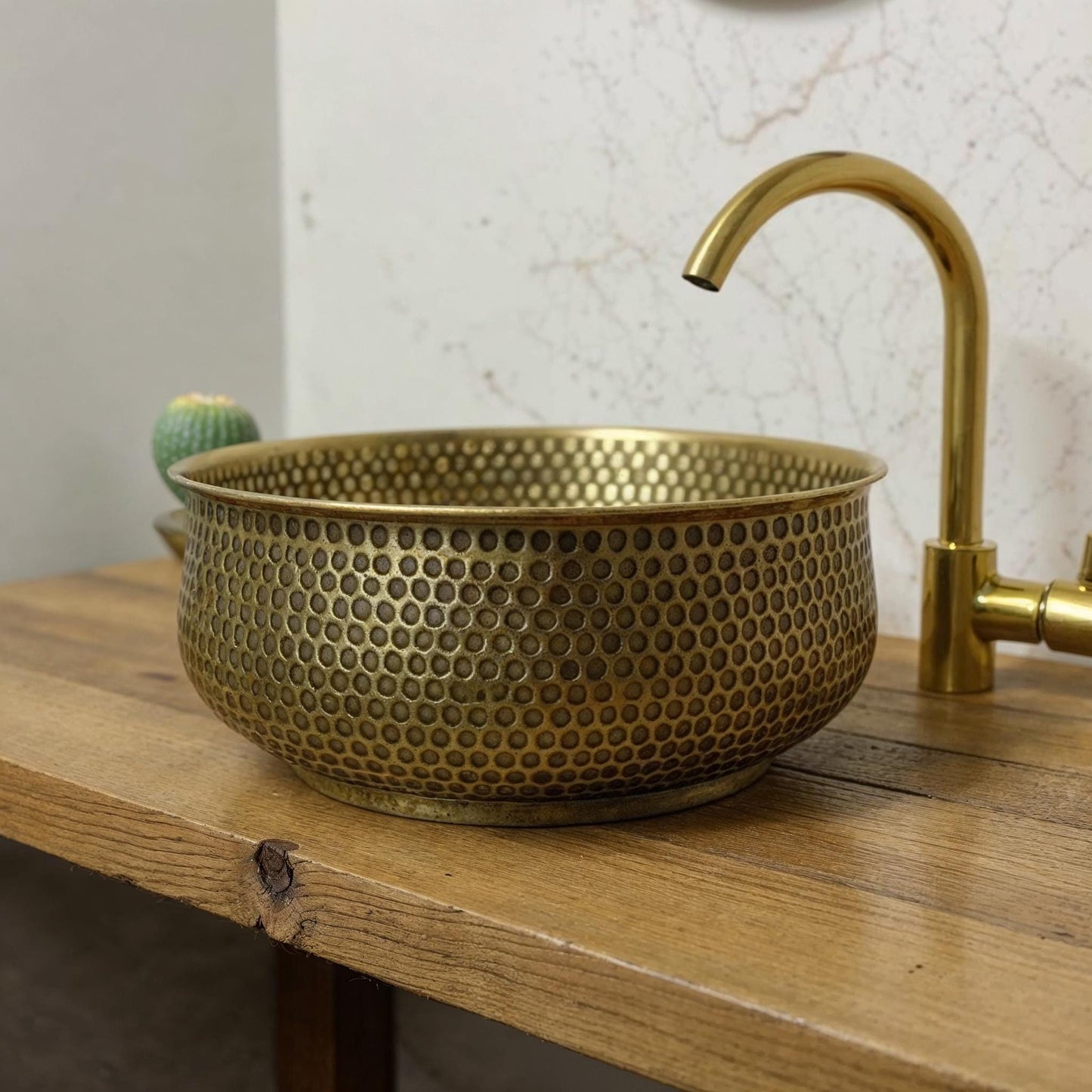 Handmade Moroccan Brass Sink: Honeycomb Vessel Bathroom Basin