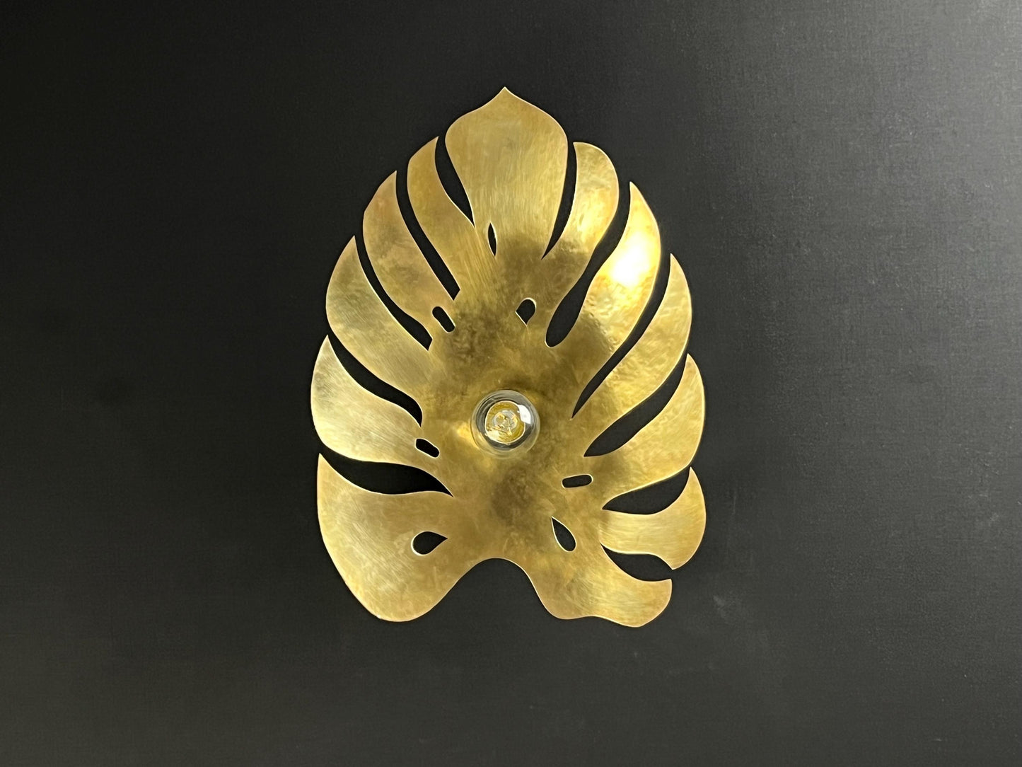 Handmade Brass Moroccan Wall Sconce: Leaf Design Boho Lighting