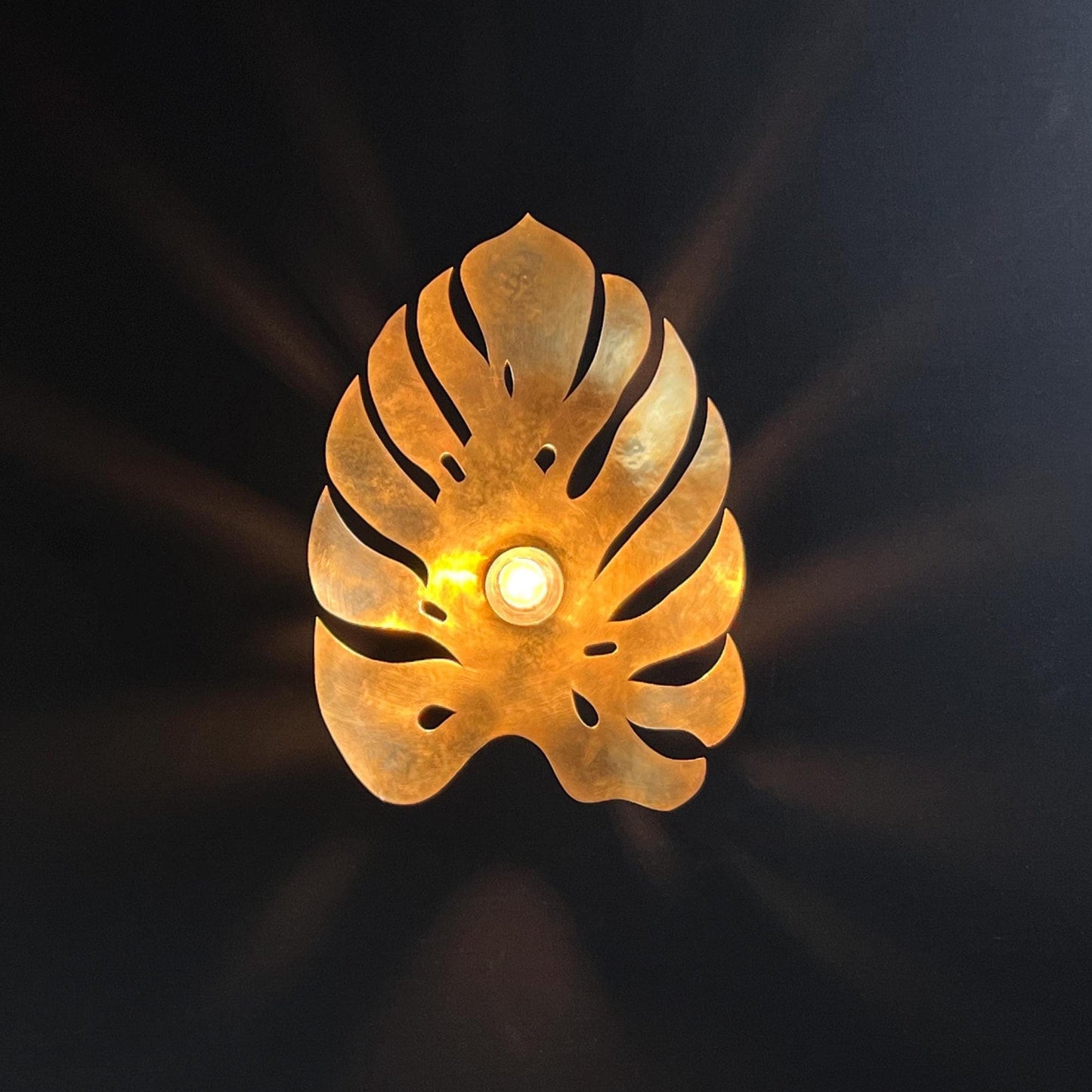 Handmade Brass Moroccan Wall Sconce: Leaf Design Boho Lighting