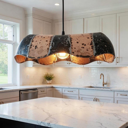 Handmade Hammered Copper Pendant Light: Rustic Industrial Dome Lamp