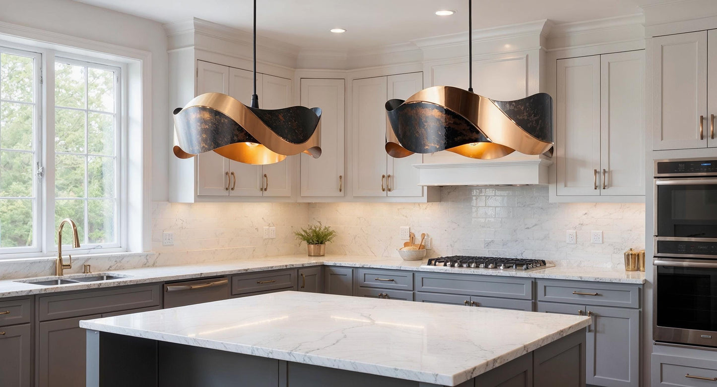 Handmade Hammered Copper Pendant Light: Moroccan Kitchen Island Lighting