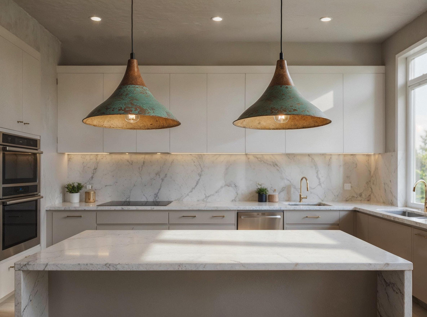 Handmade Moroccan Copper Pendant Light: Rustic Brass Interior