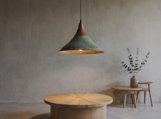 Handmade Moroccan Copper Pendant Light: Rustic Brass Interior