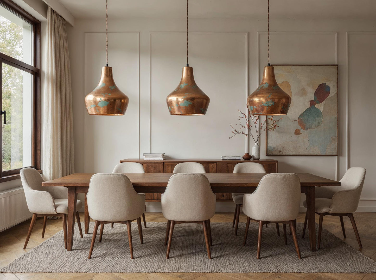 Handmade Moroccan Copper Pendant Light: Rustic Boho Kitchen Lighting