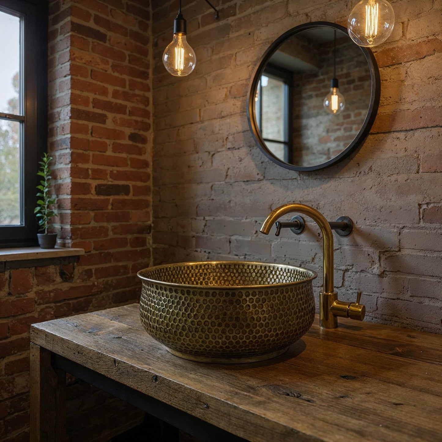 Handmade Moroccan Brass Sink: Honeycomb Vessel Bathroom Basin