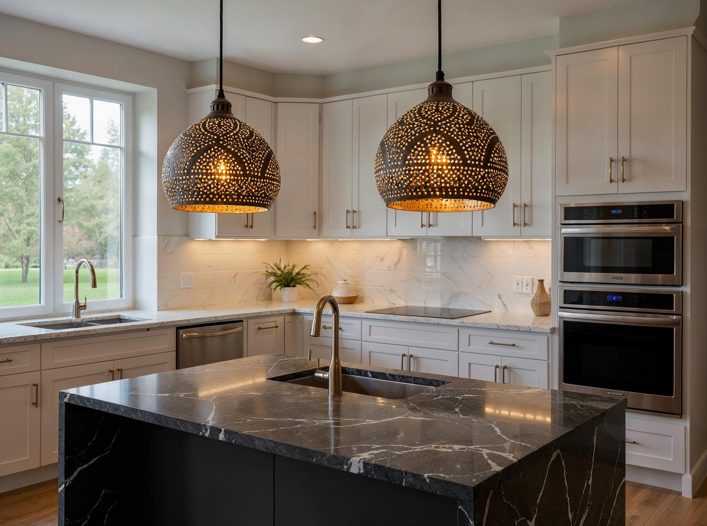 Handmade Hammered Copper Pendant Light: Moroccan Boho Chandelier