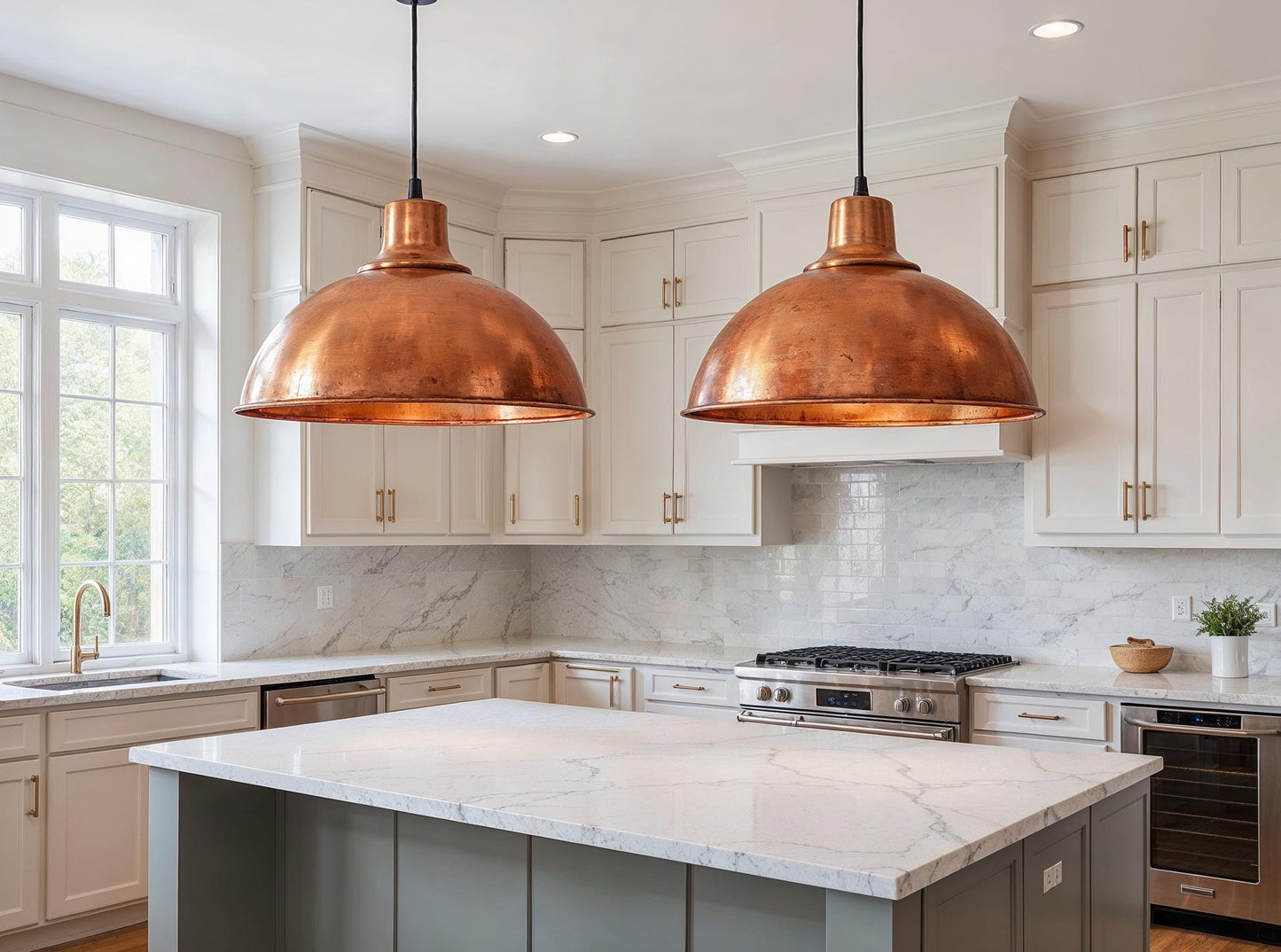 Handmade Hammered Copper Pendant Light: Moroccan Farmhouse Lighting