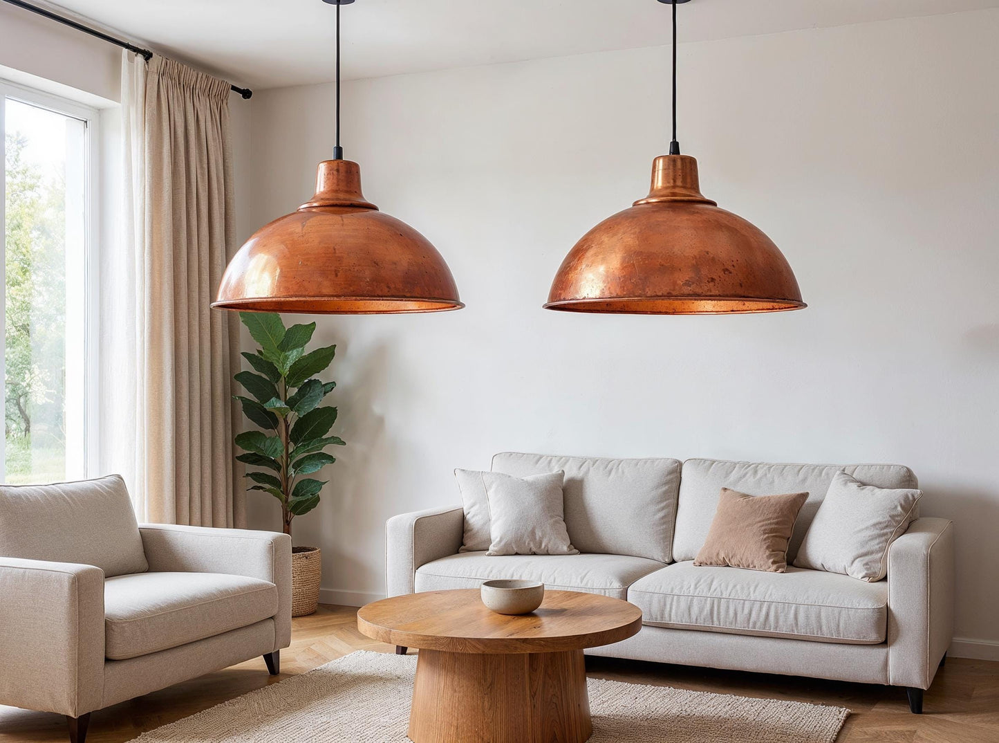 Handmade Hammered Copper Pendant Light: Moroccan Farmhouse Lighting