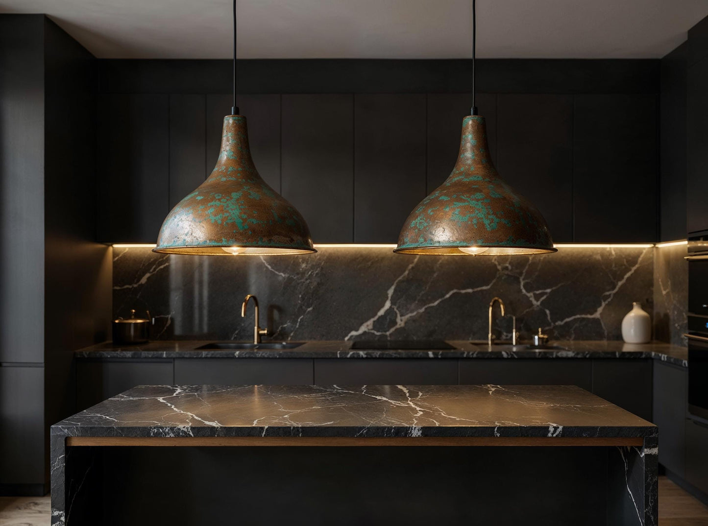 Handmade Moroccan Copper Pendant Light: Rustic Patina Dome Lamp