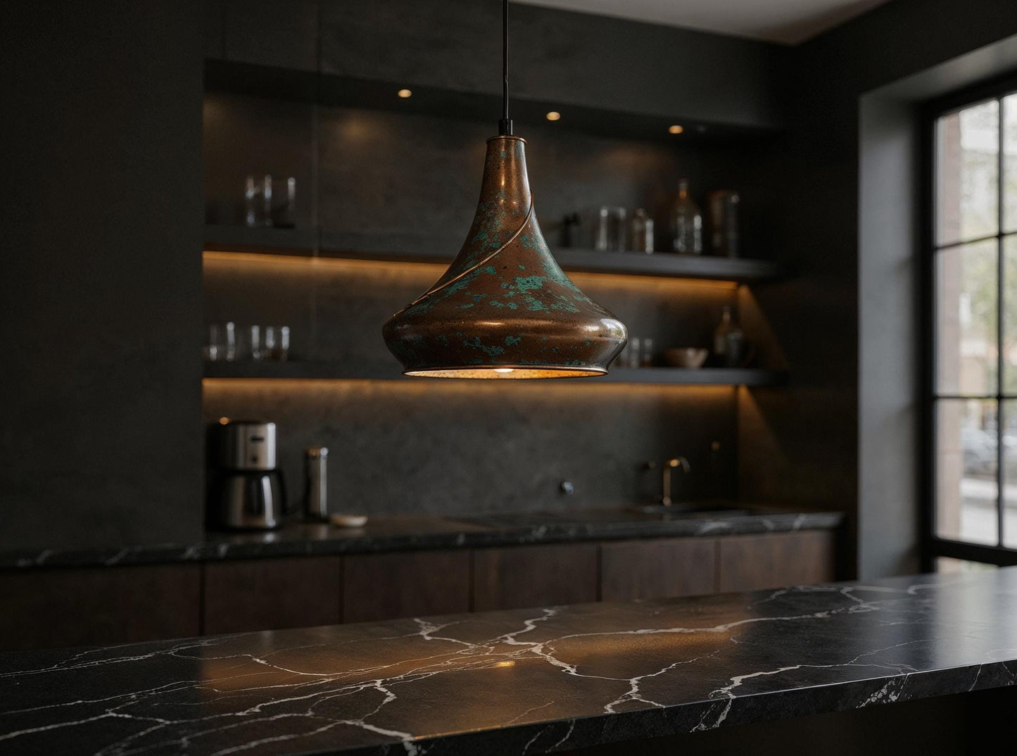 Handmade Moroccan Copper Pendant Light: Swirl Dome Rustic Chandelier