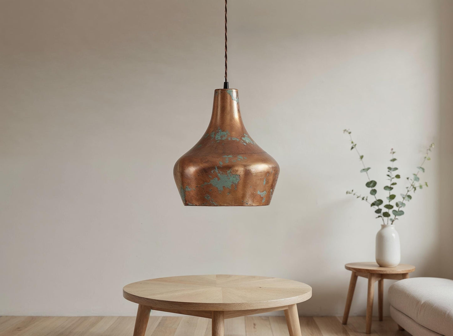 Handmade Moroccan Copper Pendant Light: Rustic Boho Kitchen Lighting