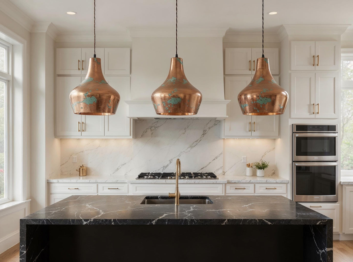 Handmade Moroccan Copper Pendant Light: Rustic Boho Kitchen Lighting