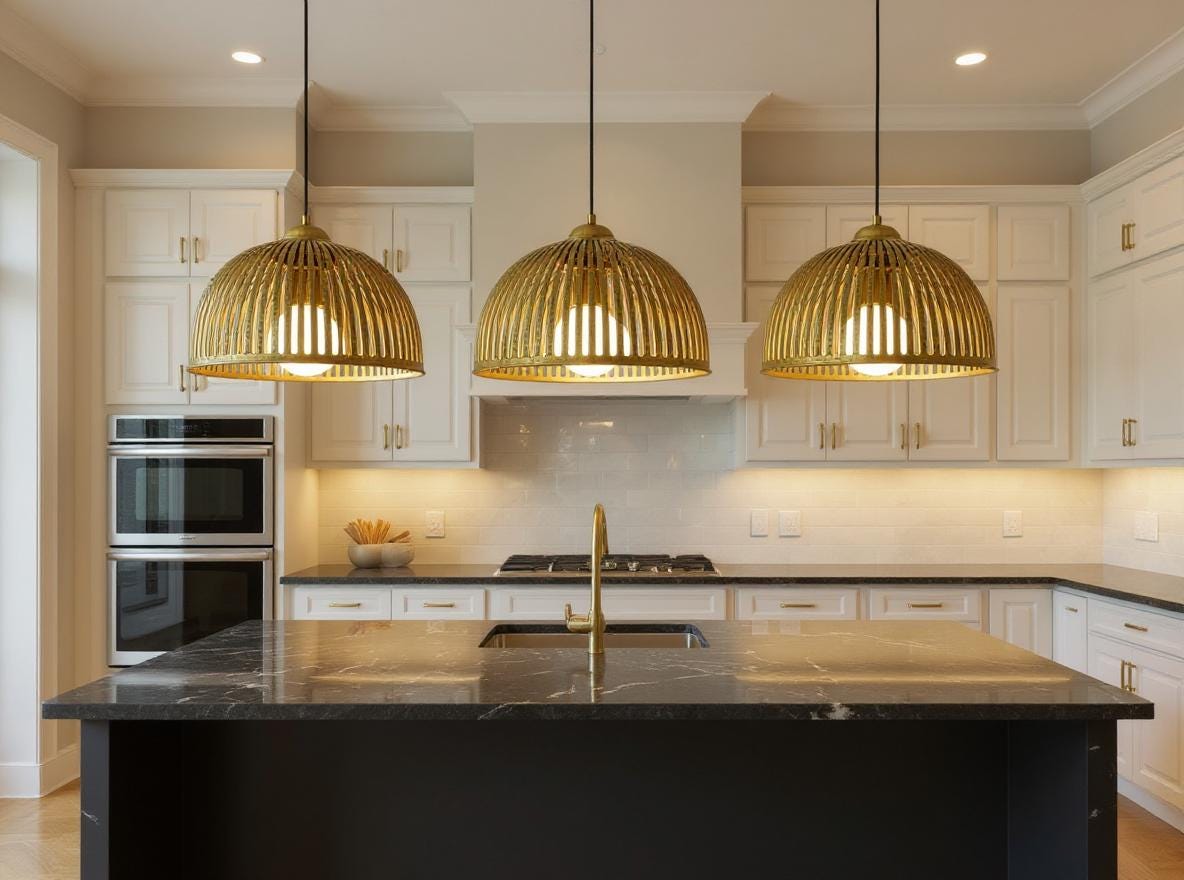 Handmade Moroccan Brass Pendant Light – Boho Slatted Dome Lamp