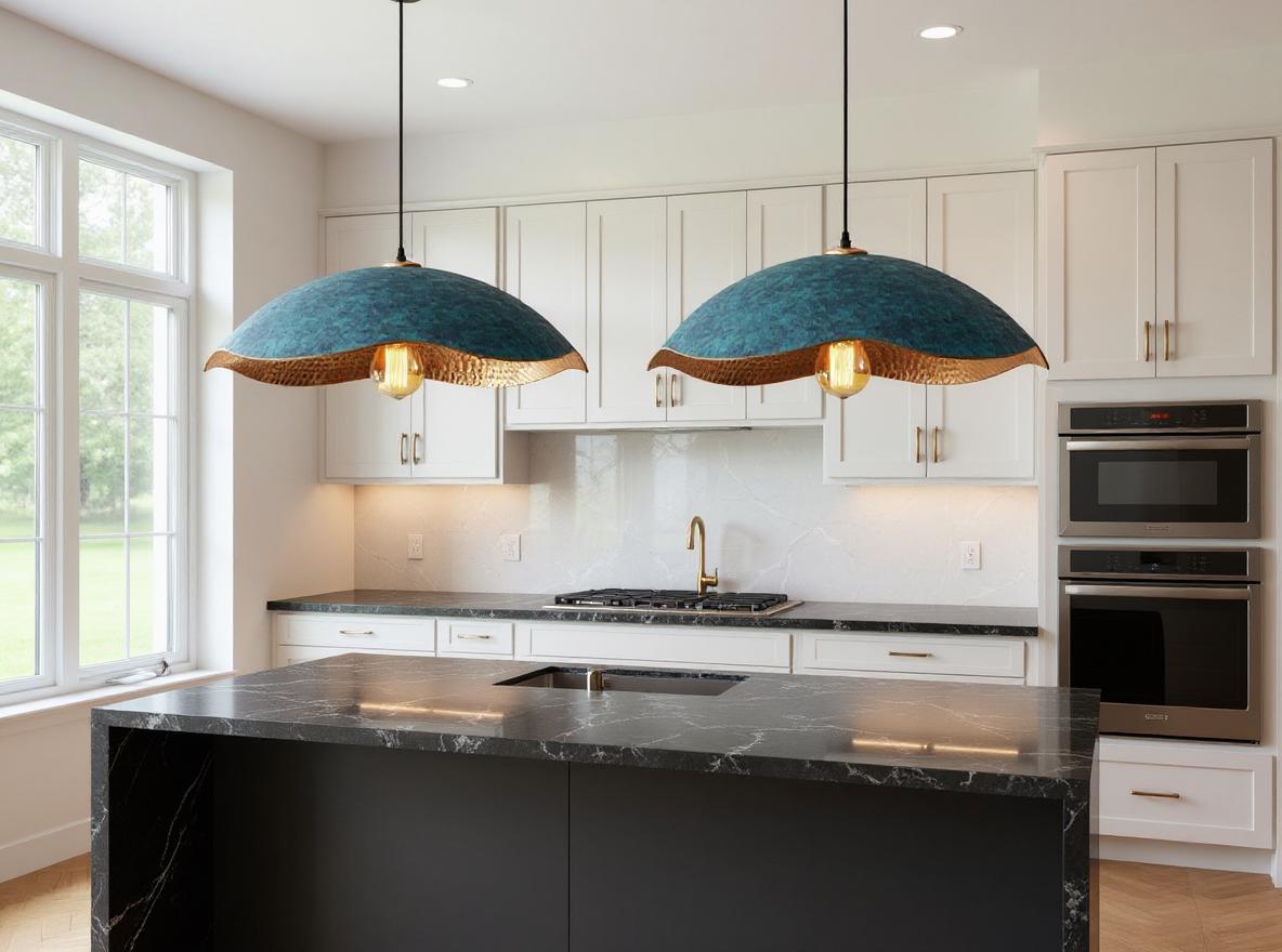 Handmade Blue Patina Copper Pendant Light – Moroccan Rustic Lighting