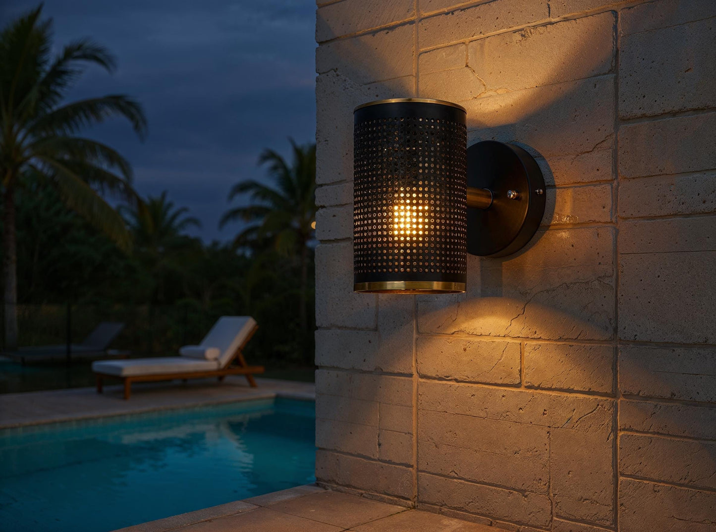 Hammered Copper Wall Sconce: Moroccan Cylinder Light