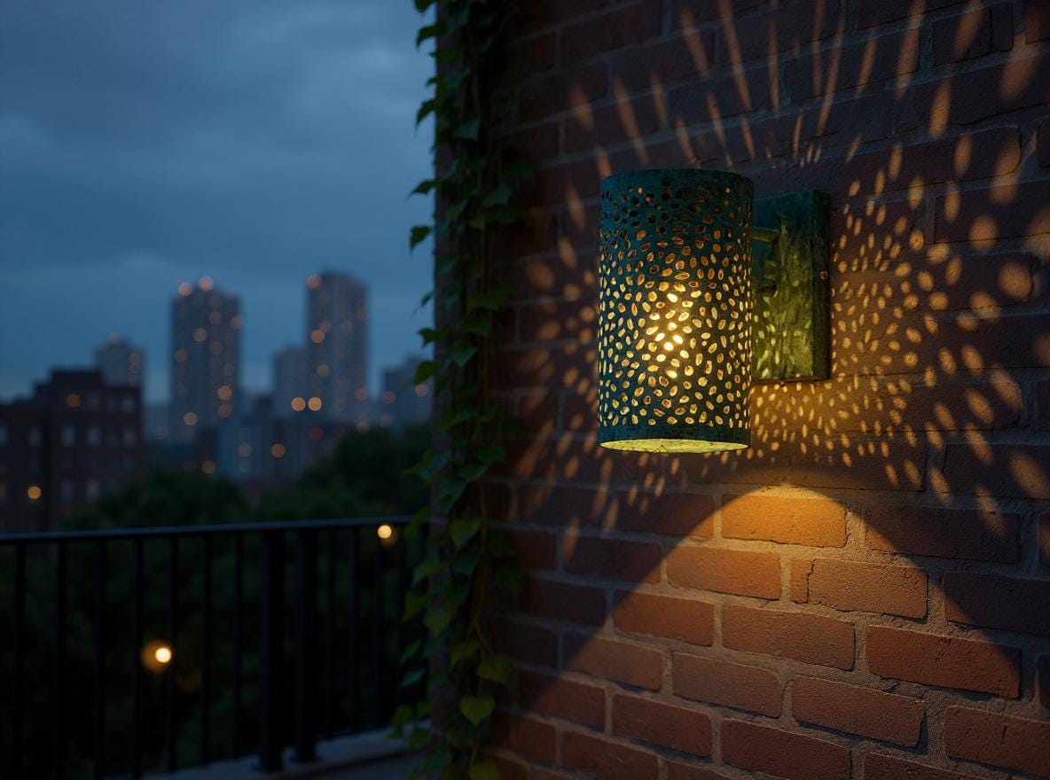 Handmade Patina Brass Wall Sconce: Moroccan Outdoor Lighting