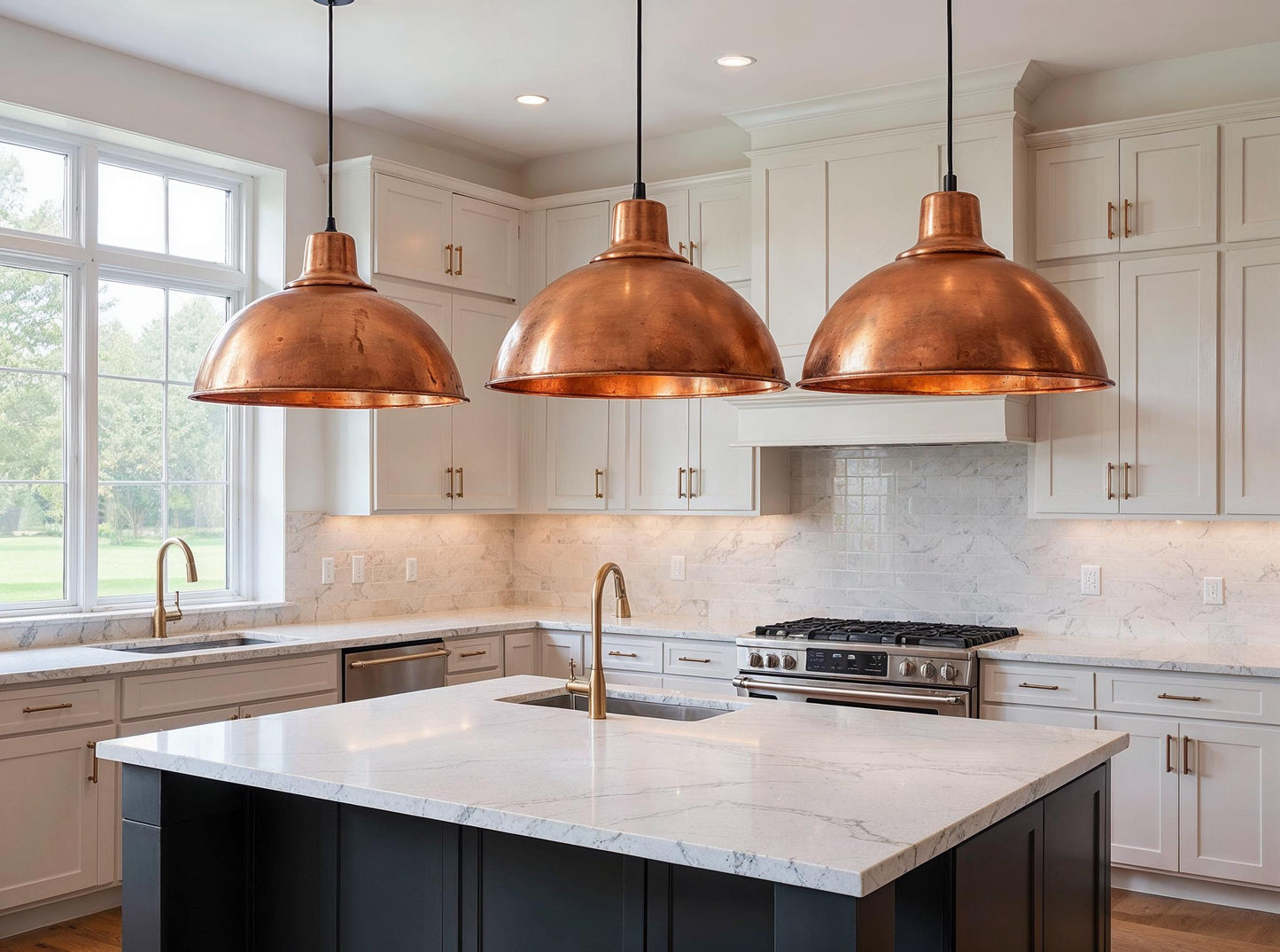 Handmade Hammered Copper Pendant Light: Moroccan Farmhouse Lighting