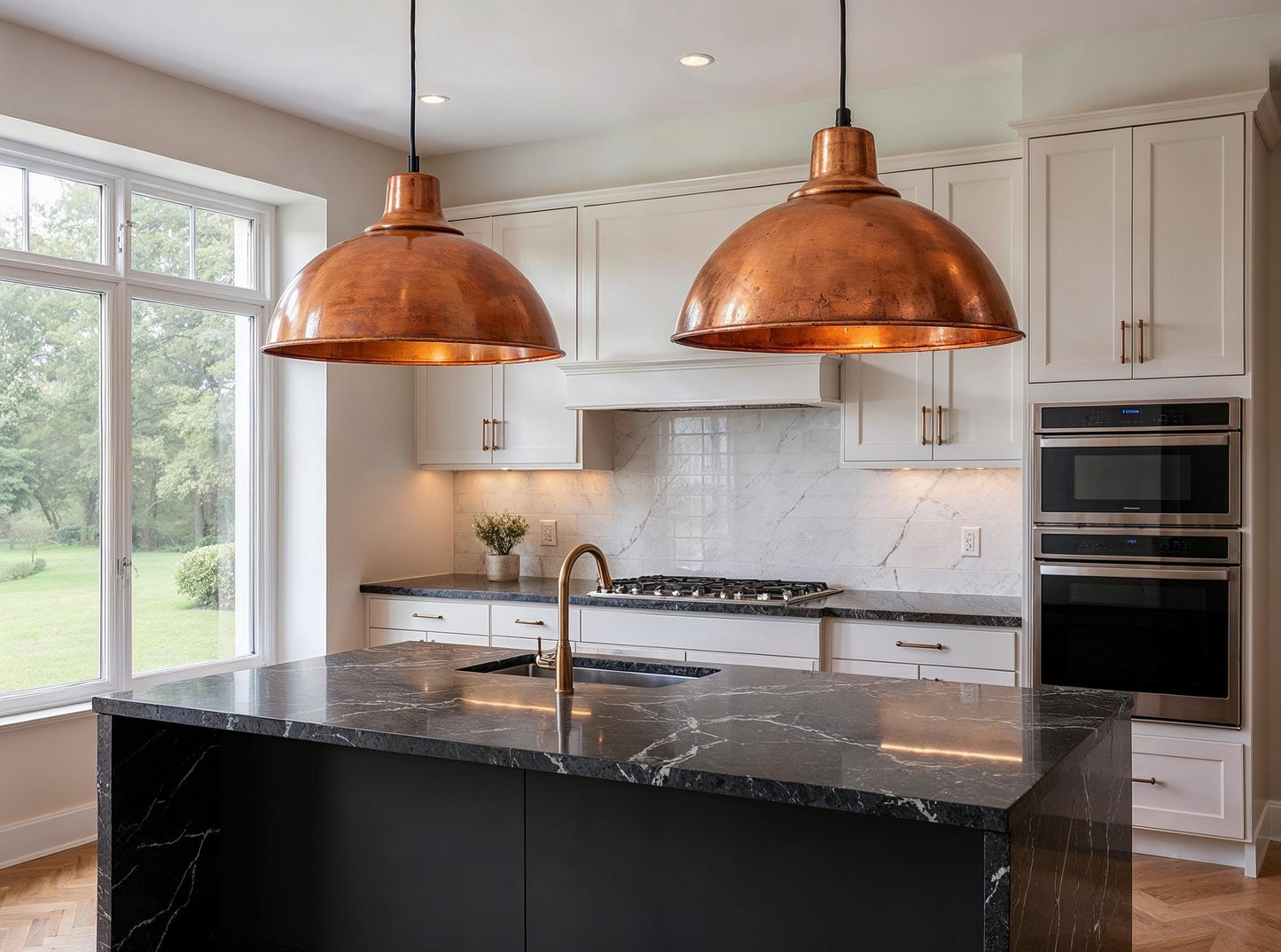 Handmade Hammered Copper Pendant Light: Moroccan Farmhouse Lighting