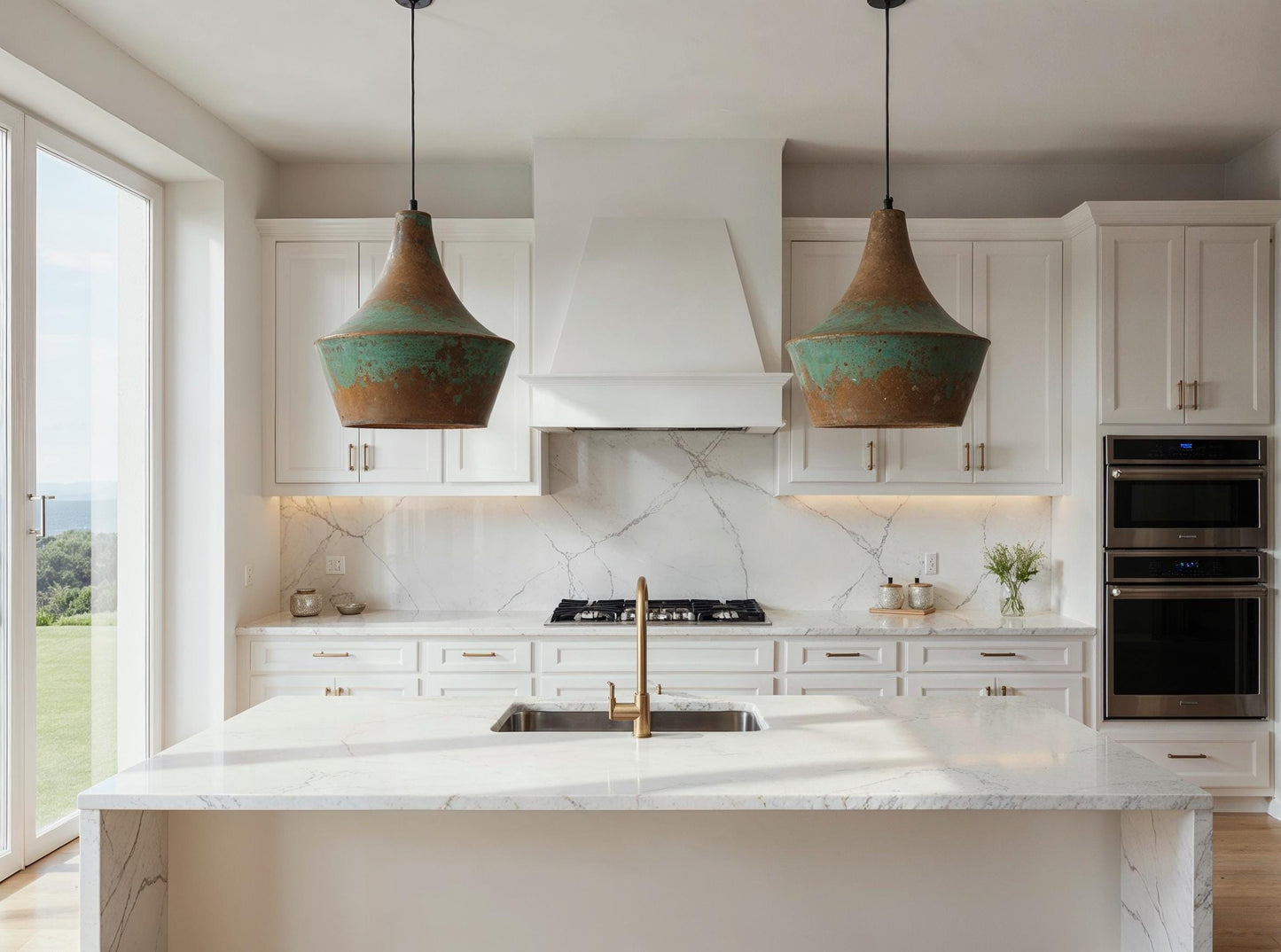 Handmade Moroccan Copper Pendant Light: Patina Rustic Dome Lamp