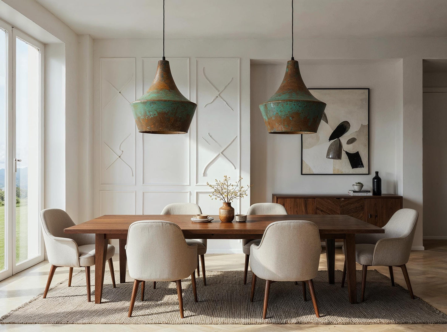 Handmade Moroccan Copper Pendant Light: Patina Rustic Dome Lamp