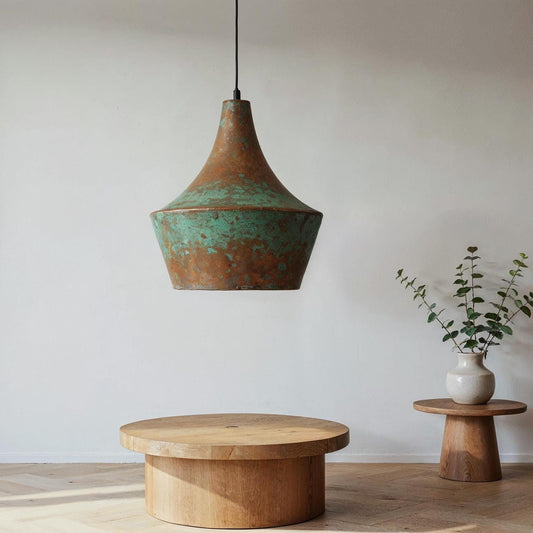 Handmade Moroccan Copper Pendant Light: Patina Rustic Dome Lamp