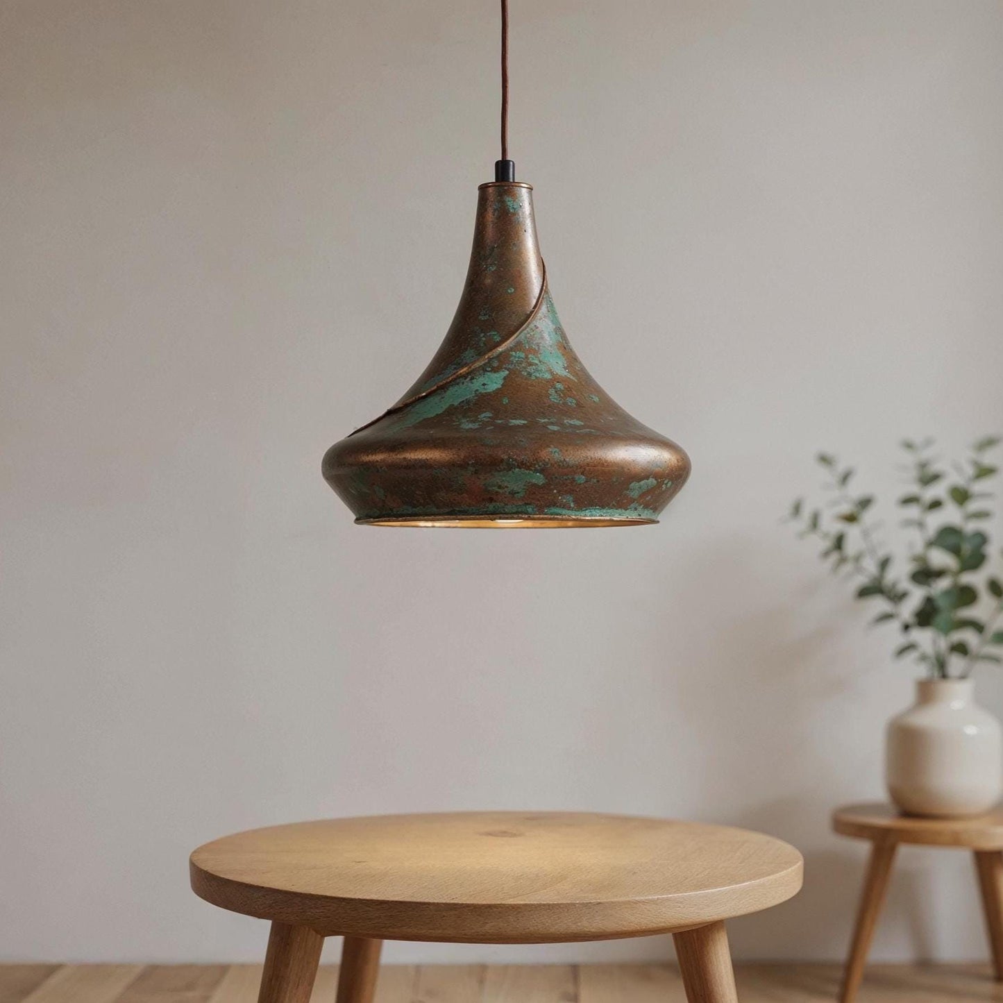 Handmade Moroccan Copper Pendant Light: Swirl Dome Rustic Chandelier