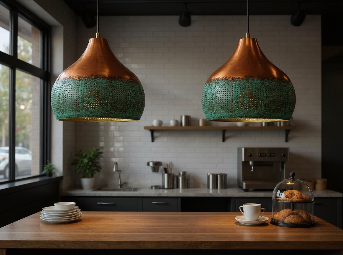 Handmade Copper Pendant Light – Green Patina Moroccan Dome Lamp