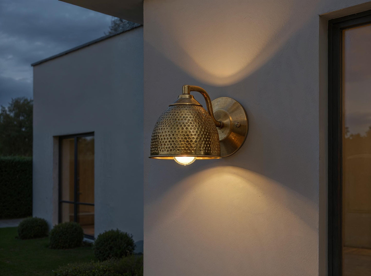 Handmade Hammered Brass Wall Sconce - Rustic Outdoor Lighting