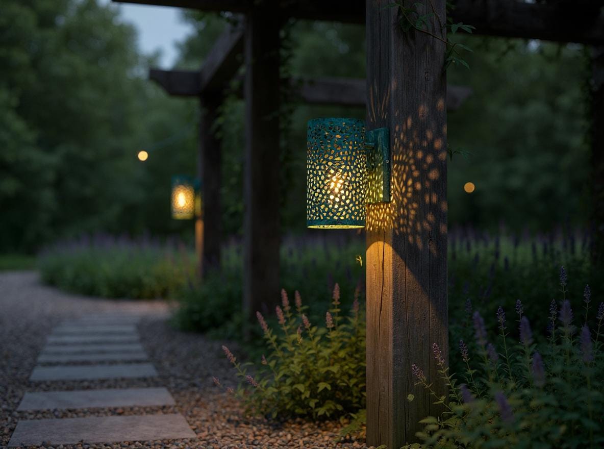 Handmade Patina Brass Wall Sconce: Moroccan Outdoor Lighting