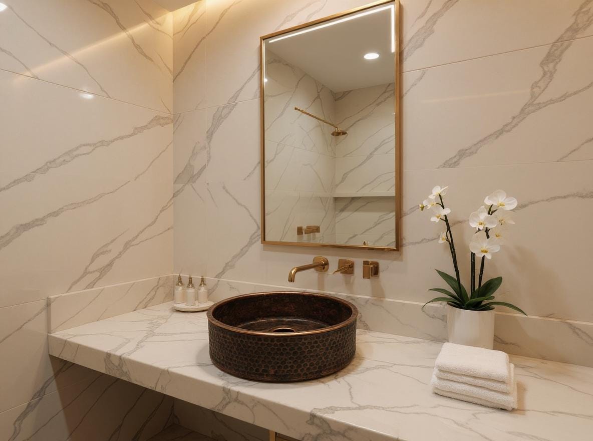 Hand Hammered Copper Sink: Moroccan Honeycomb Vessel Basin