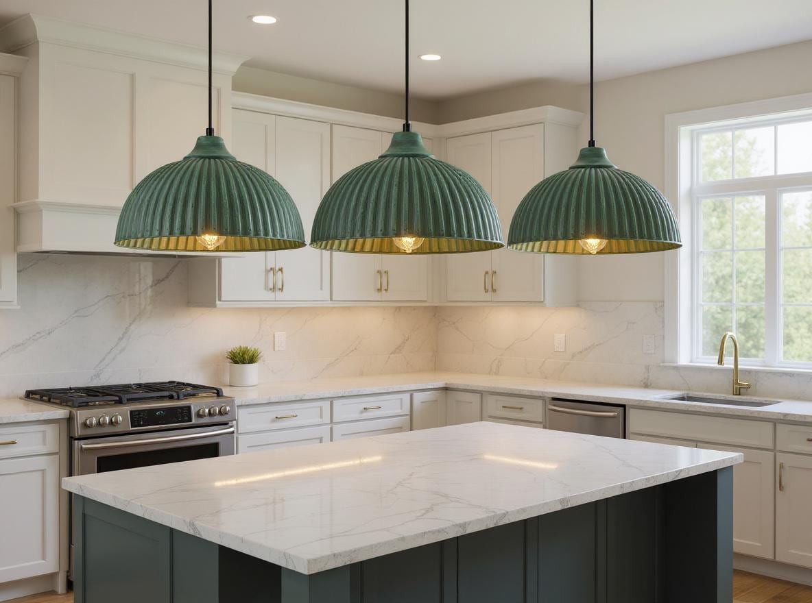 Handmade Green Patina Brass Pendant Light: Moroccan Dome Lamp