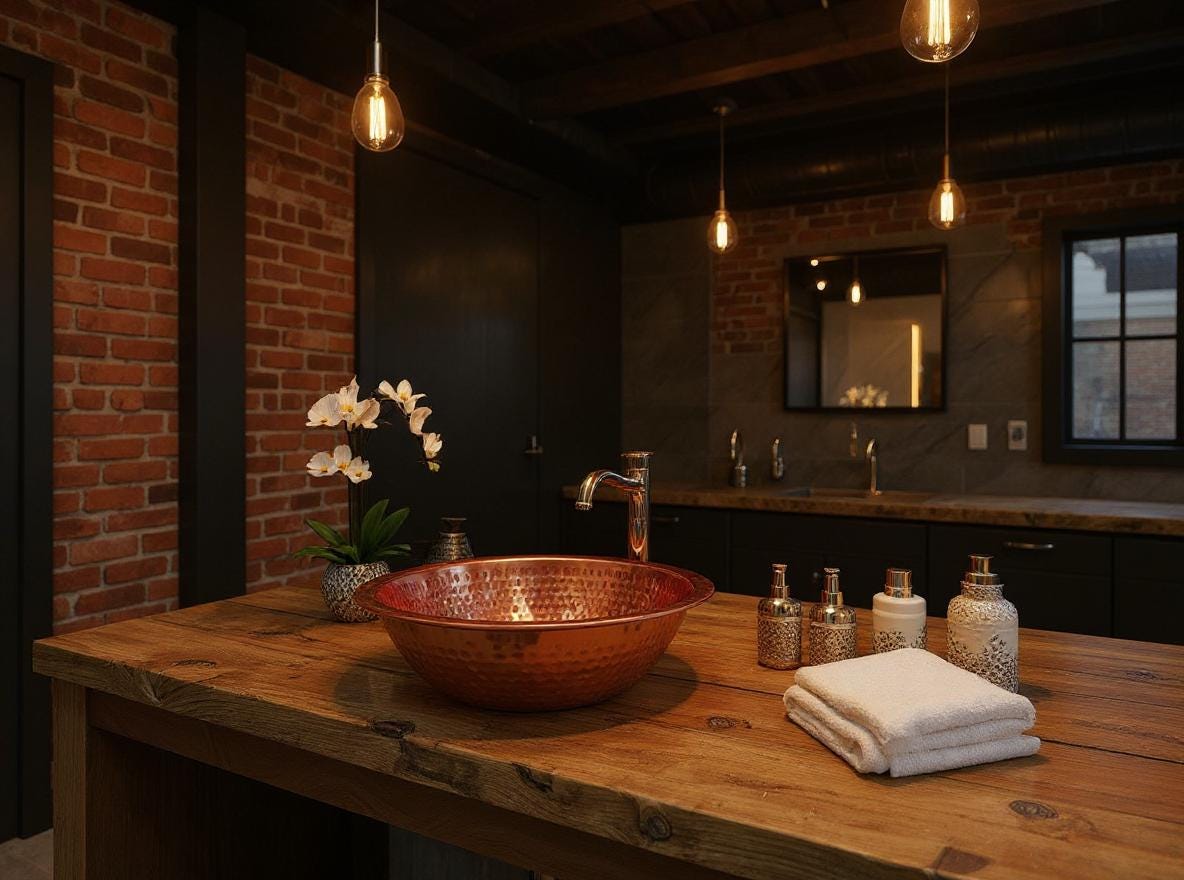 Handmade Hammered Copper Sink Bowl – Moroccan Honeycomb Vessel Basin